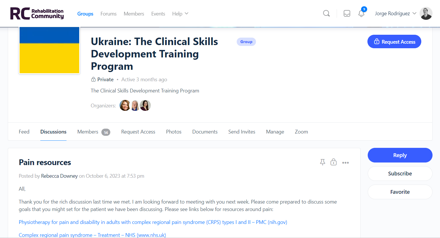 Rehabilitation Community group Ukraine: The Clinical Skills 
Development Training 
Program