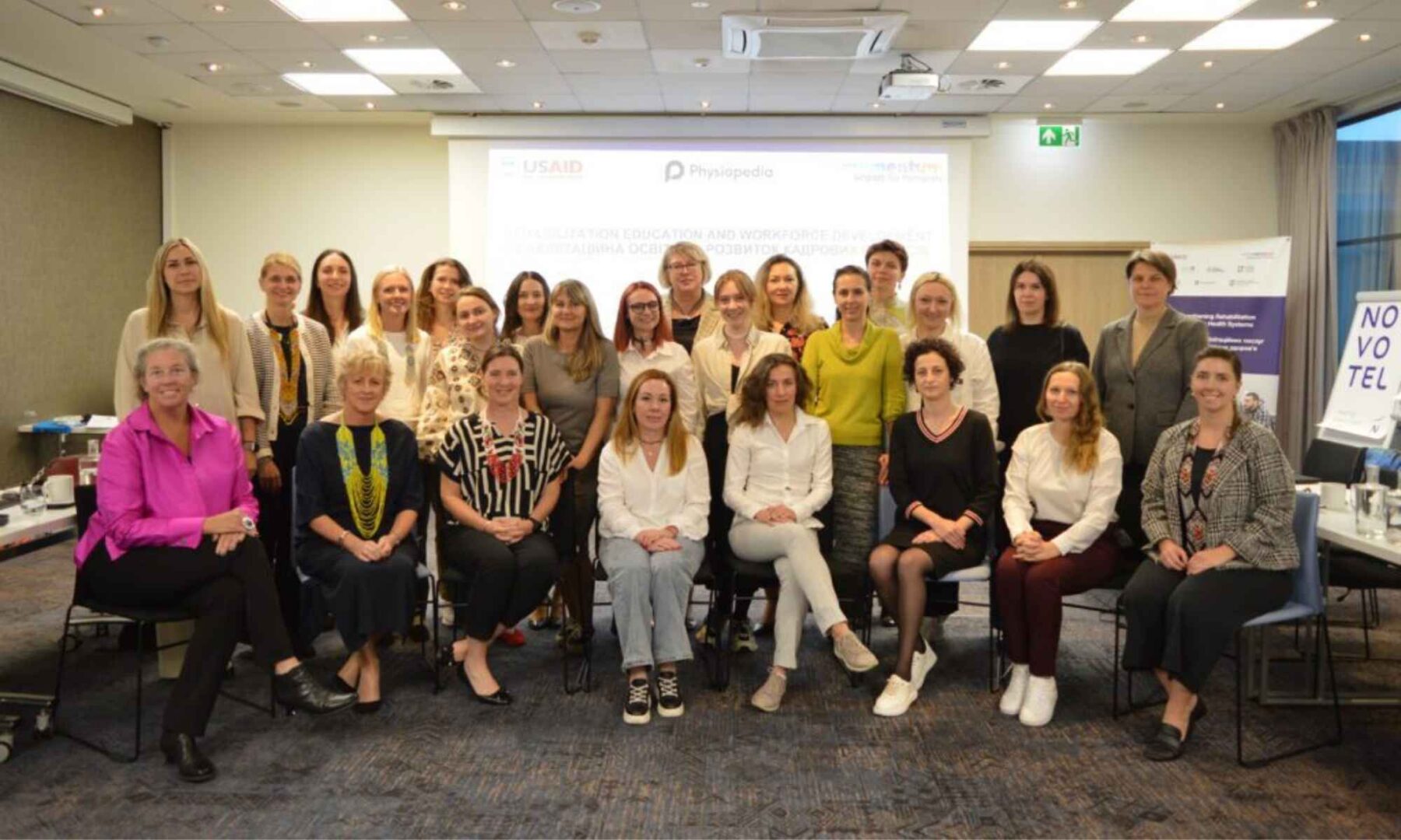 Group photo of delegates attending the Leadership for Rehabilitation Workforce Development and Education in Ukraine meeting, organised by Physiopedia.